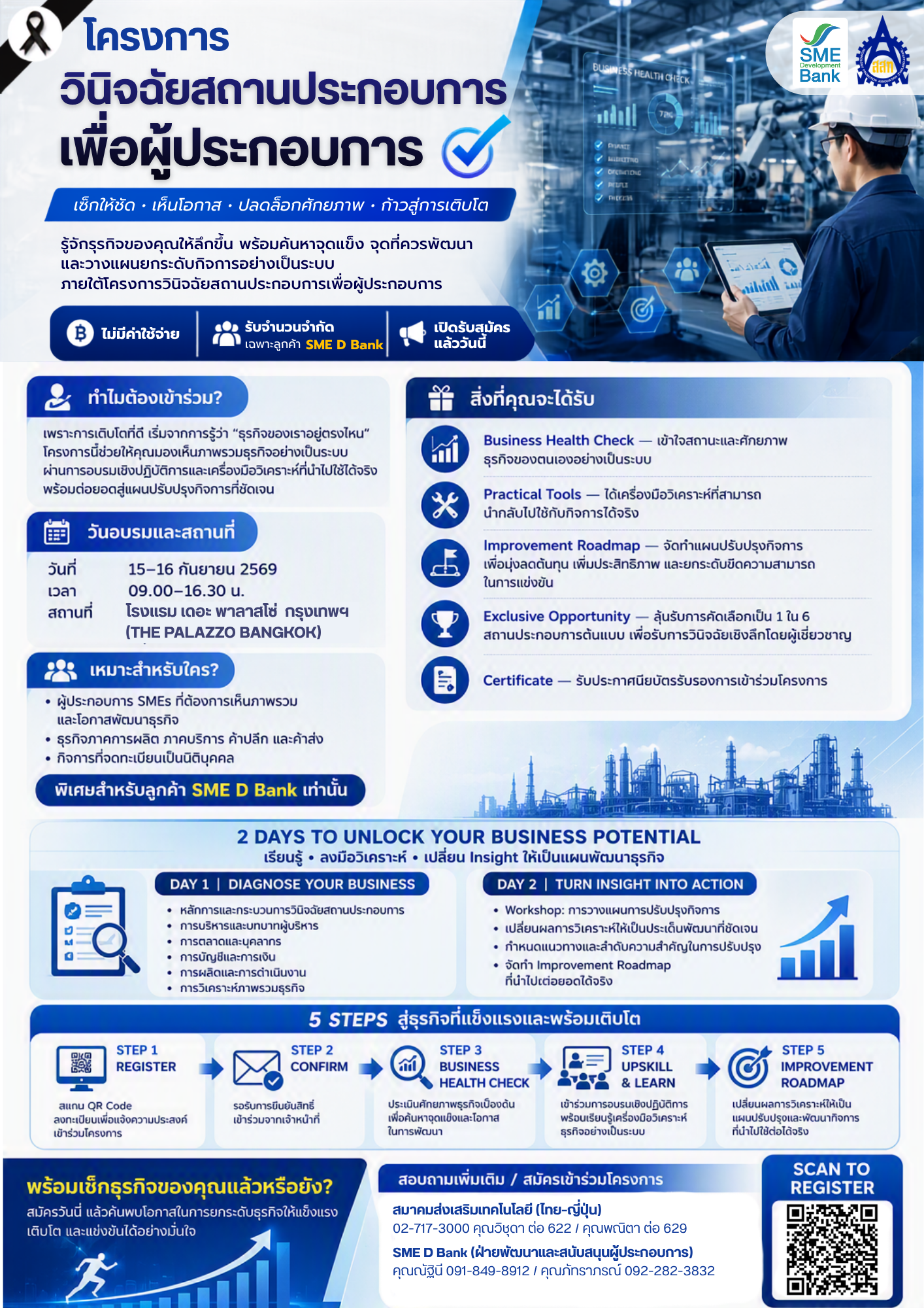 โปสเตอร์โครงการวินิจฉัยสถานประกอบการเพื่อผู้ประกอบการ ขนาด A4